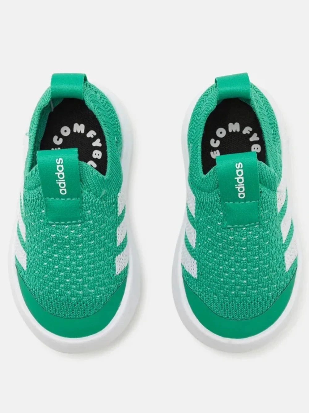 adidas bubble comfy UNISEX Kids Green Slip-On Athletic Shoes 10T